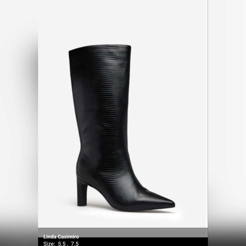 Shoe Dazzle Black Heeled Boots